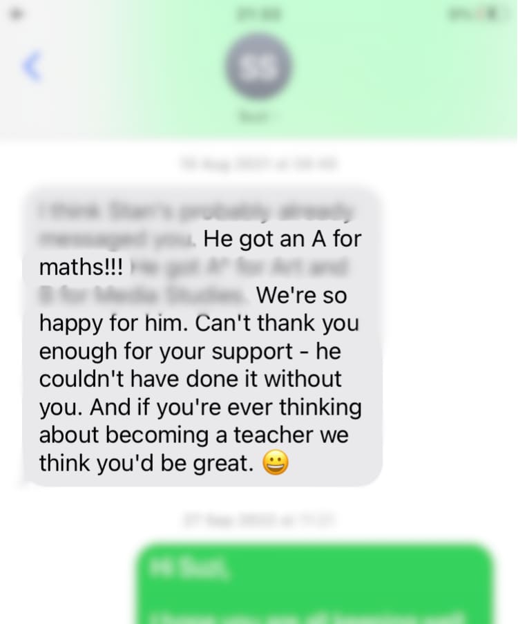 A-level maths grade A result